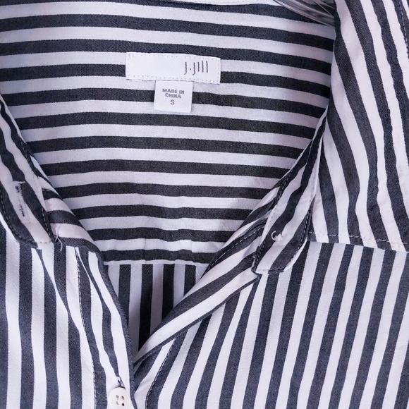 J. Jill Blue Rayon Striped Button-Front Shirt Blouse Tunic Women's Size Small - Picture 4 of 6